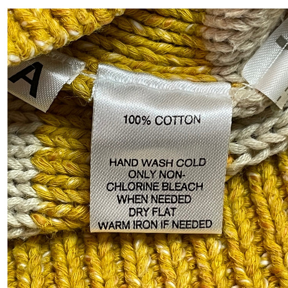 LOFT Mustard Yellow and Cream Striped Military Style Cardigan Women’s Size Small - Picture 3 of 8